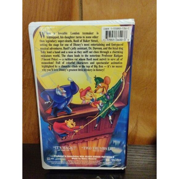 VHS The Great Mouse Detective WALT DISNEY clamshell - Picture 2 of 3